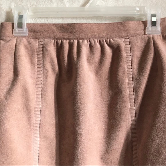 🦖Vintage Faux suede midi skirt soft blush pink - Picture 2 of 6